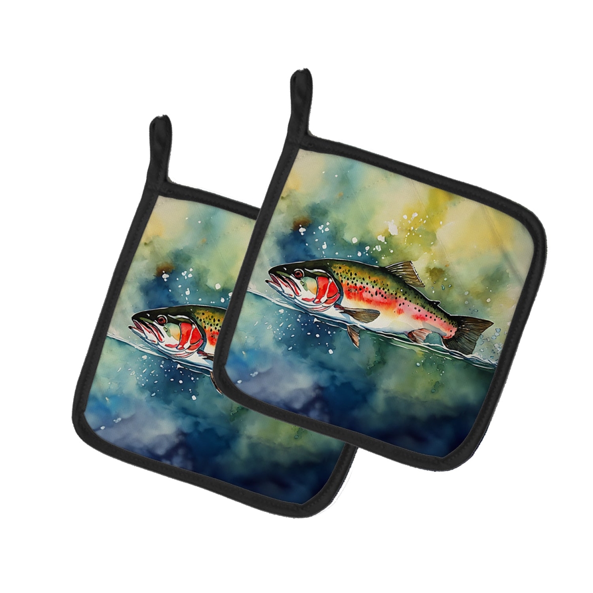 DAC2841PTHD 7.5 x 7.5 in. Trout Pot Holders - Set of 2