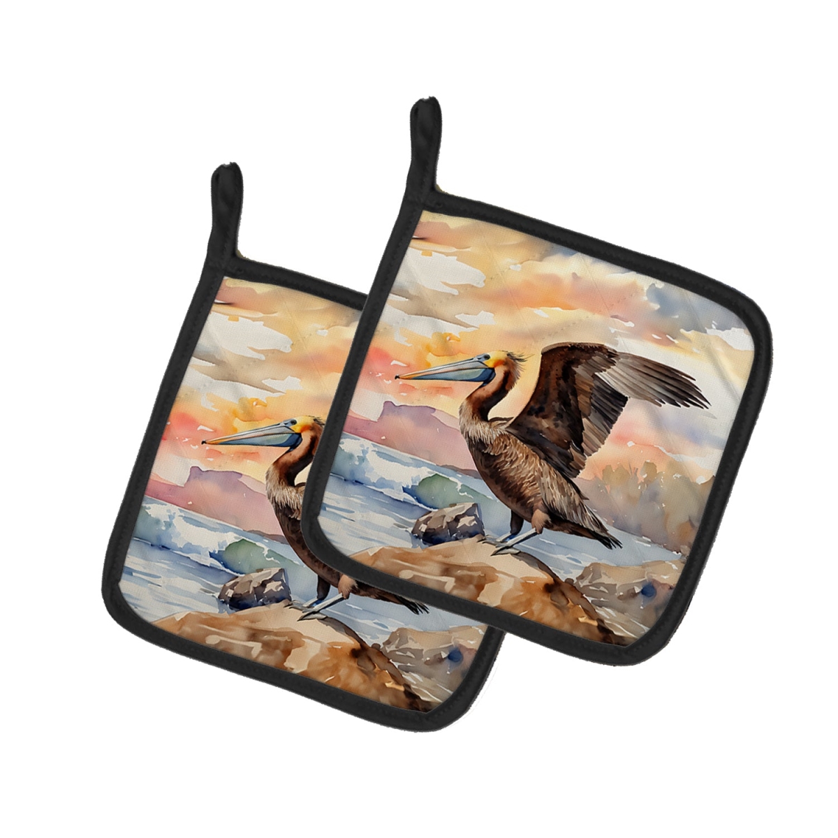 DAC2857PTHD 7.5 x 7.5 in. Pelican Pot Holders - Set of 2