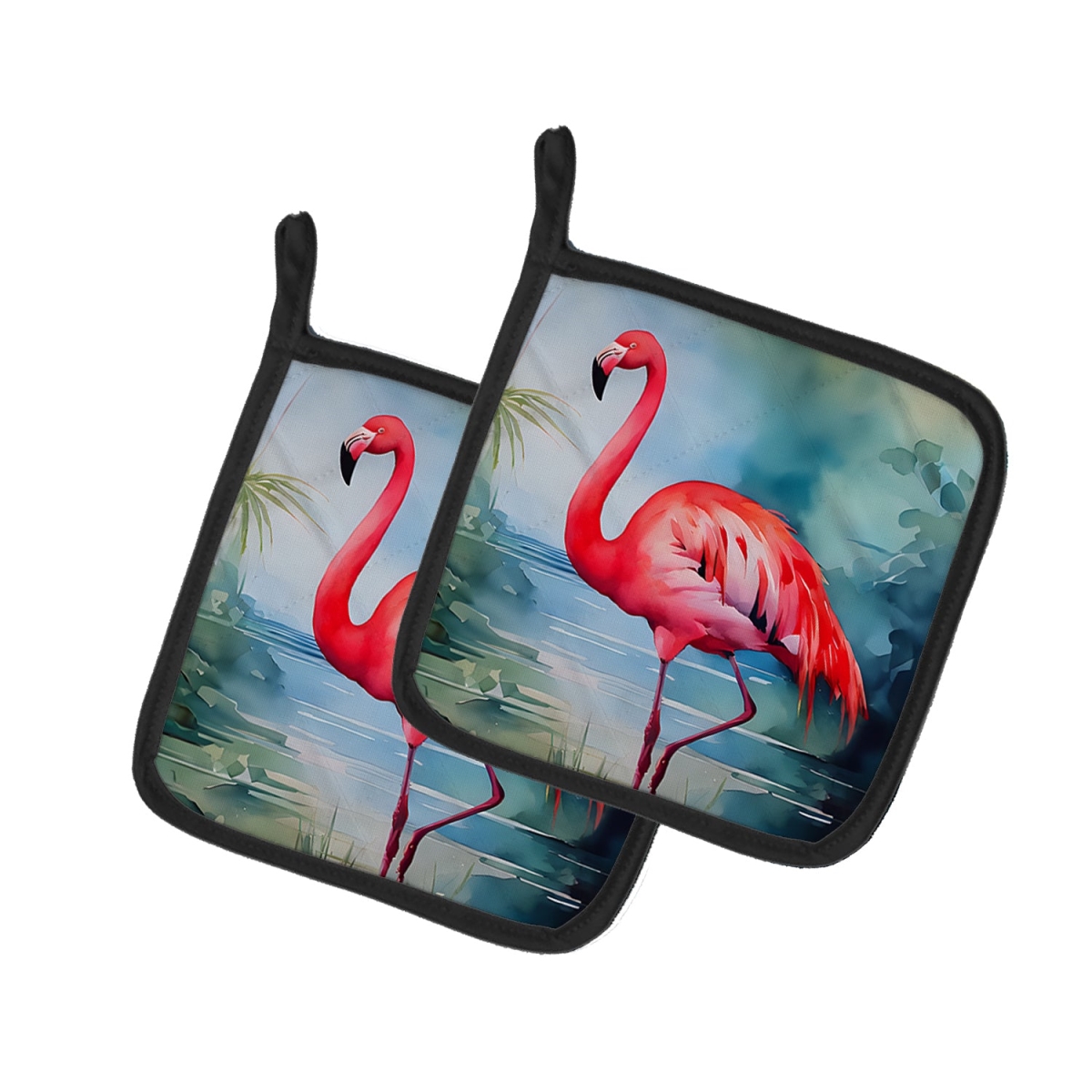 DAC2861PTHD 7.5 x 7.5 in. Flamingo Pot Holders - Set of 2