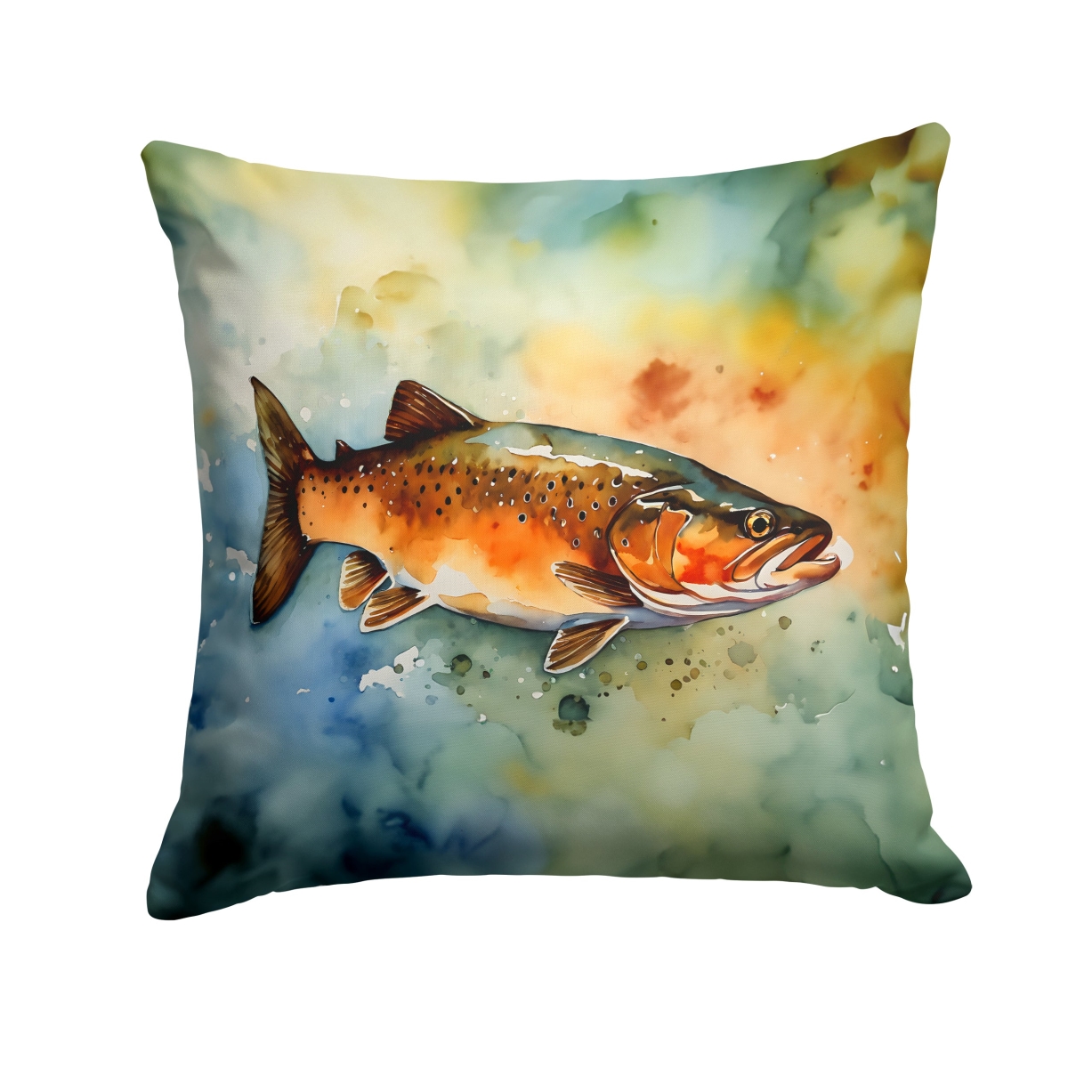 DAC2779PW1414 14 x 14 in. Brown Trout Throw Pillow