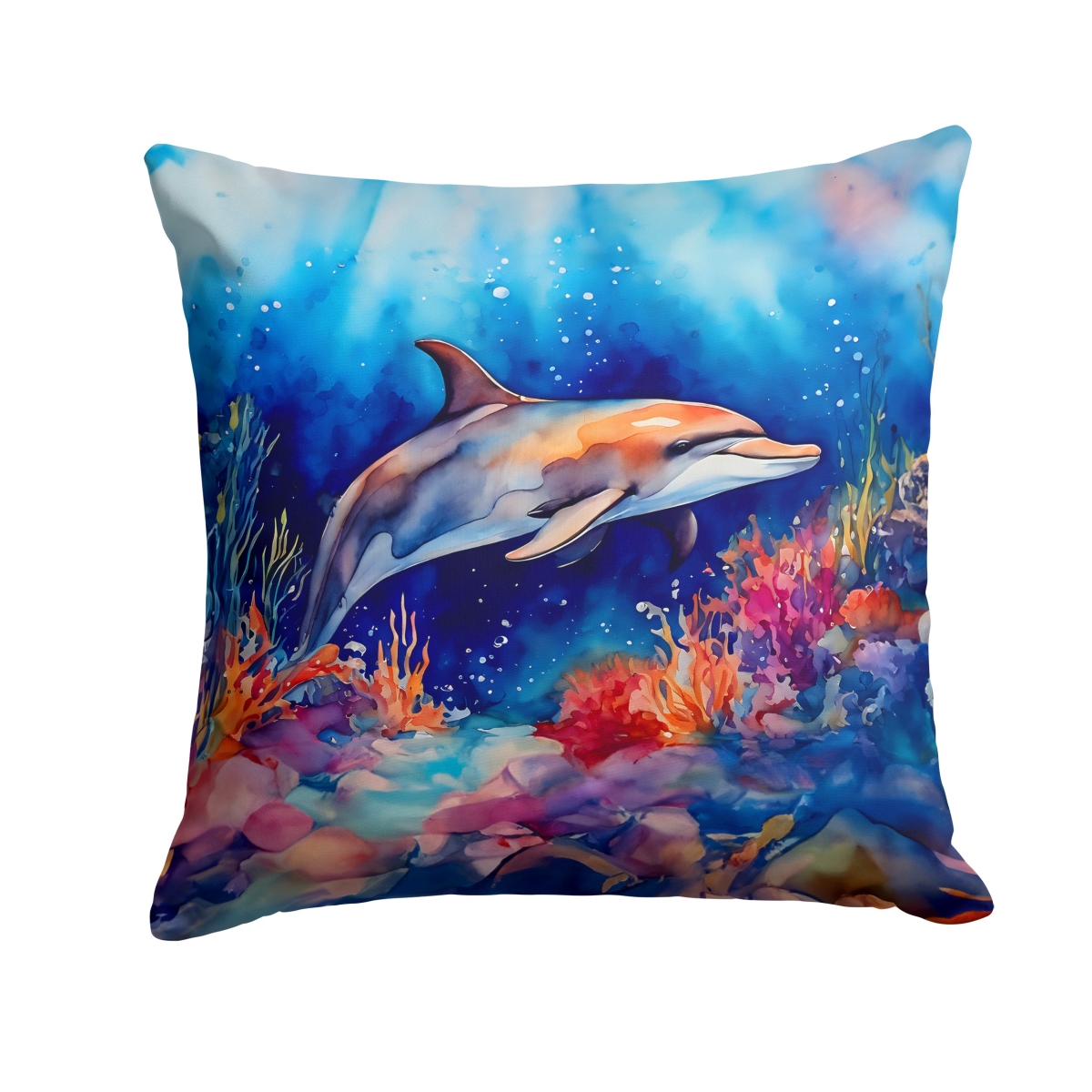 DAC2783PW1414 14 x 14 in. Dolphin Throw Pillow