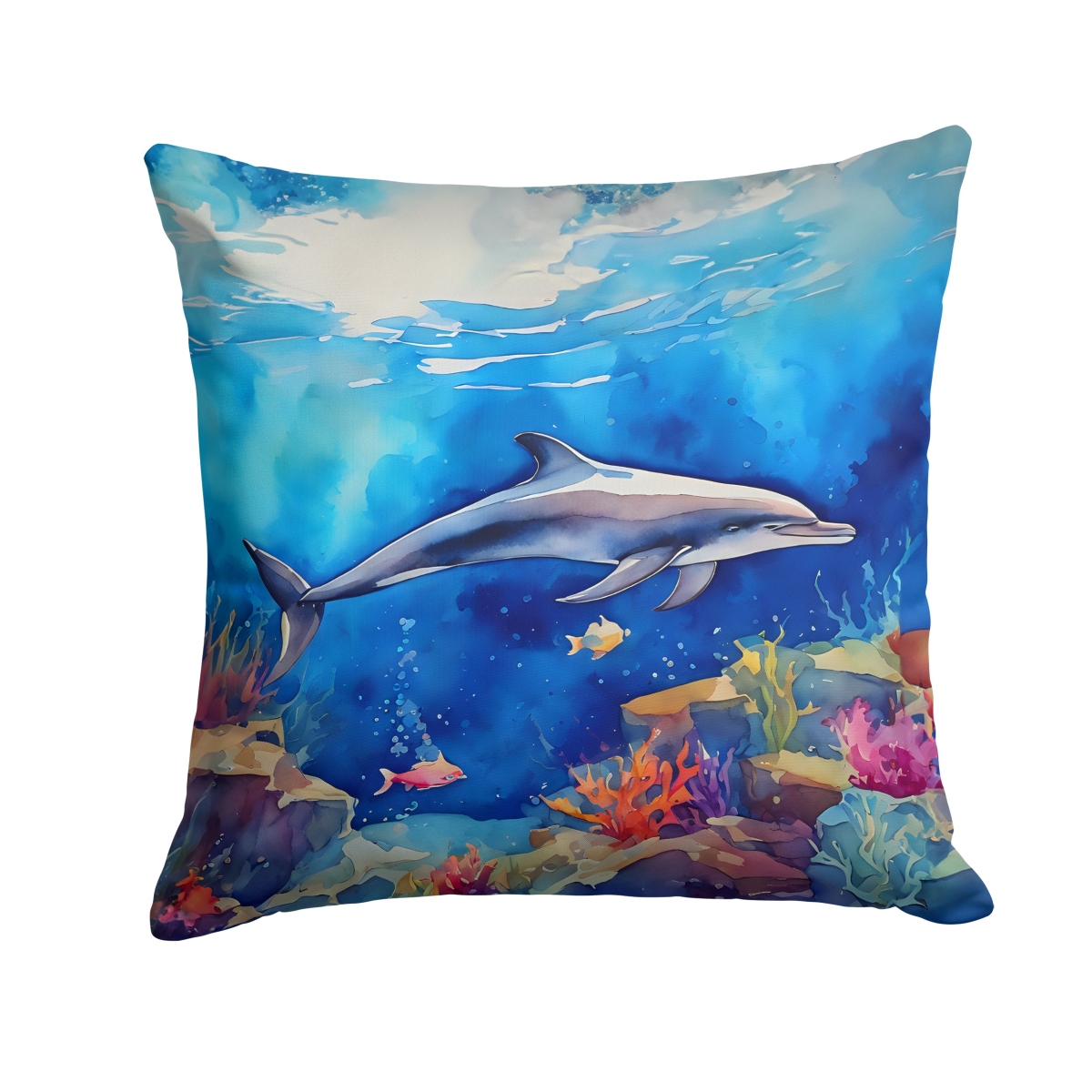 DAC2785PW1414 14 x 14 in. Dolphin Throw Pillow
