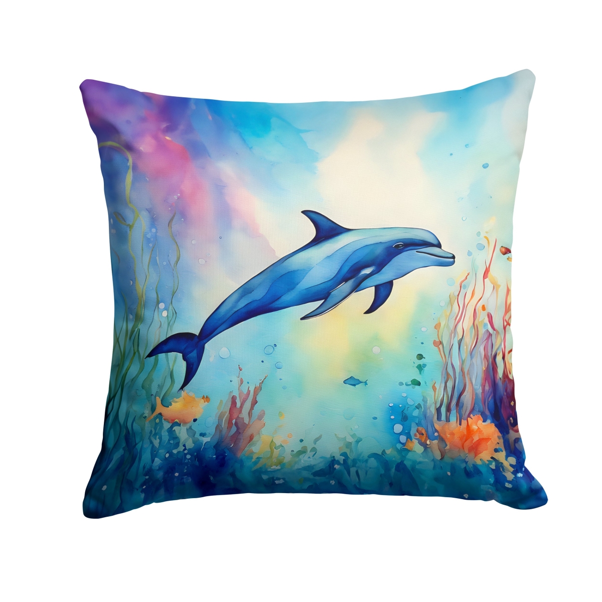 DAC2786PW1414 14 x 14 in. Dolphin Throw Pillow