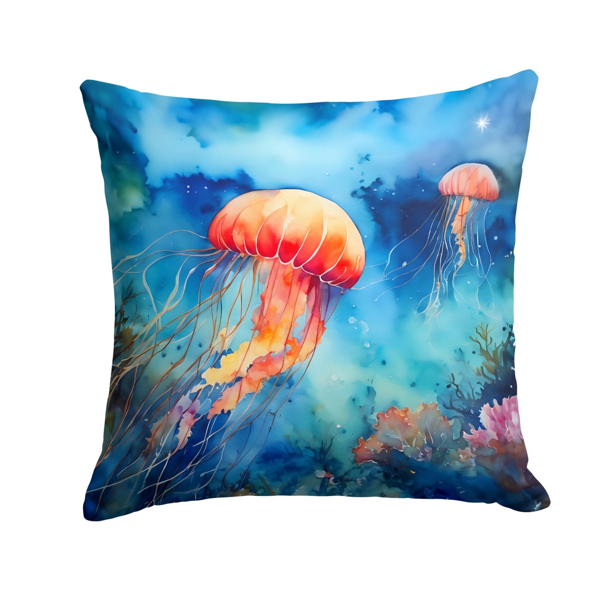 DAC2793PW1414 14 x 14 in. Jellyfish Throw Pillow