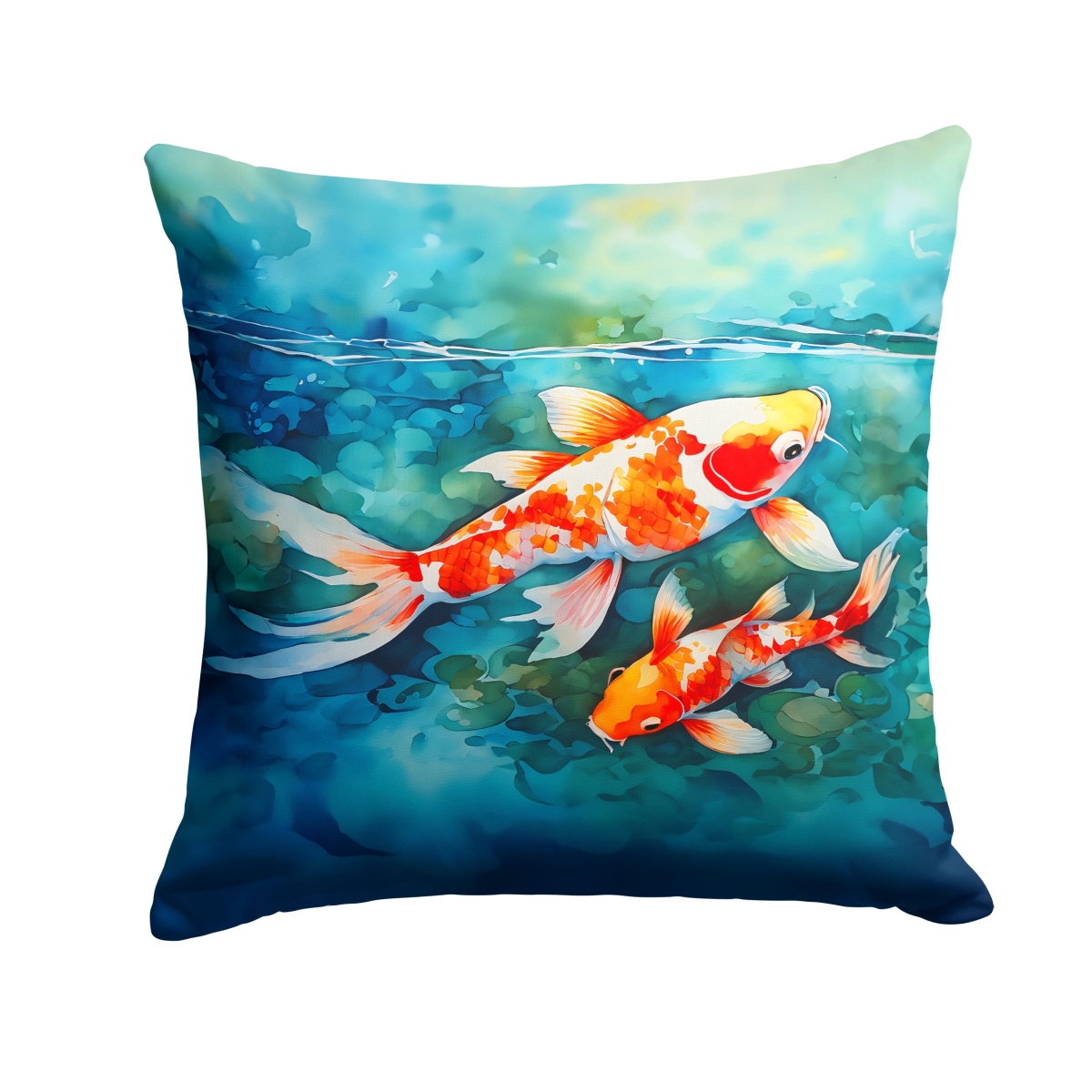 DAC2799PW1414 14 x 14 in. Koi Fish Throw Pillow