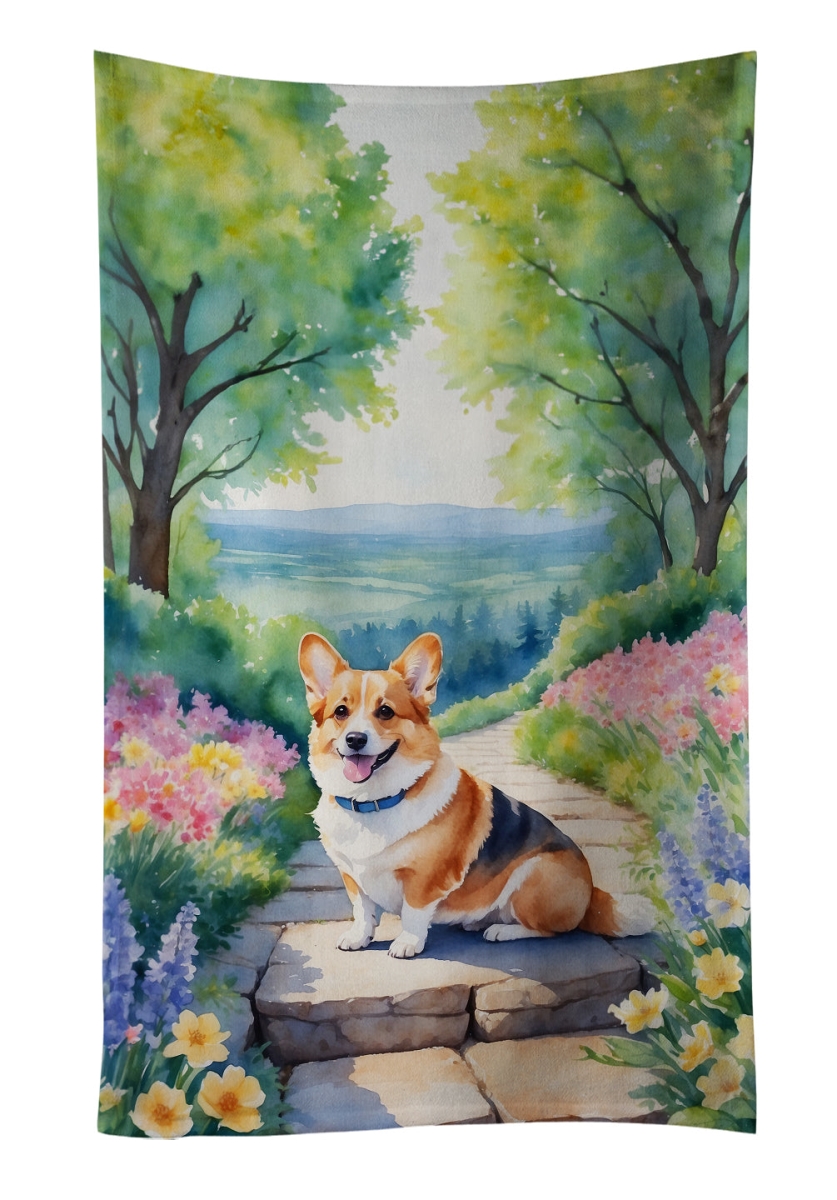 DAC6610KTWL 25 x 15 in. Corgi Spring Path Kitchen Towel