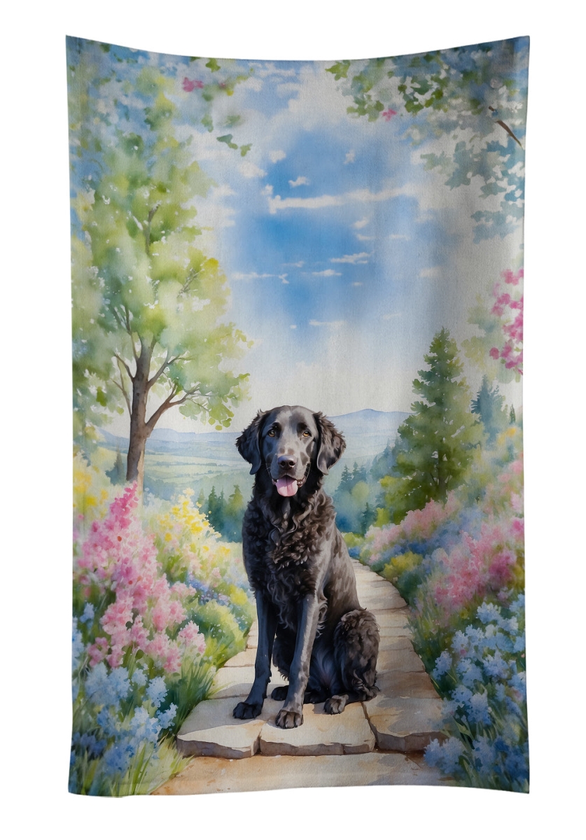 DAC6612KTWL 25 x 15 in. Curly-Coated Retriever Spring Path Kitchen Towel