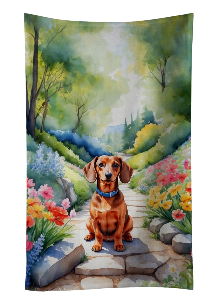 DAC6613KTWL 25 x 15 in. Dachshund Spring Path Kitchen Towel