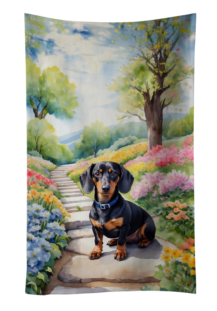 DAC6614KTWL 25 x 15 in. Dachshund Spring Path Kitchen Towel