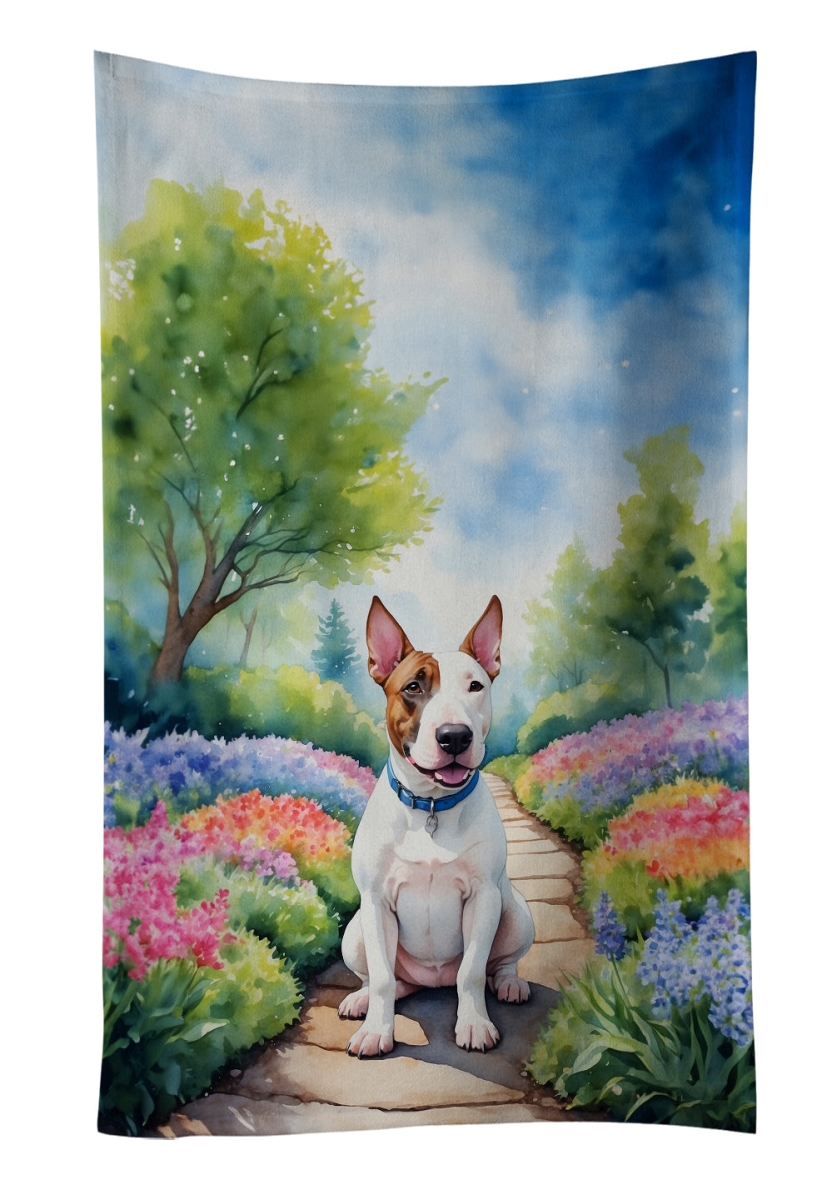 DAC6619KTWL 25 x 15 in. English Bull Terrier Spring Path Kitchen Towel