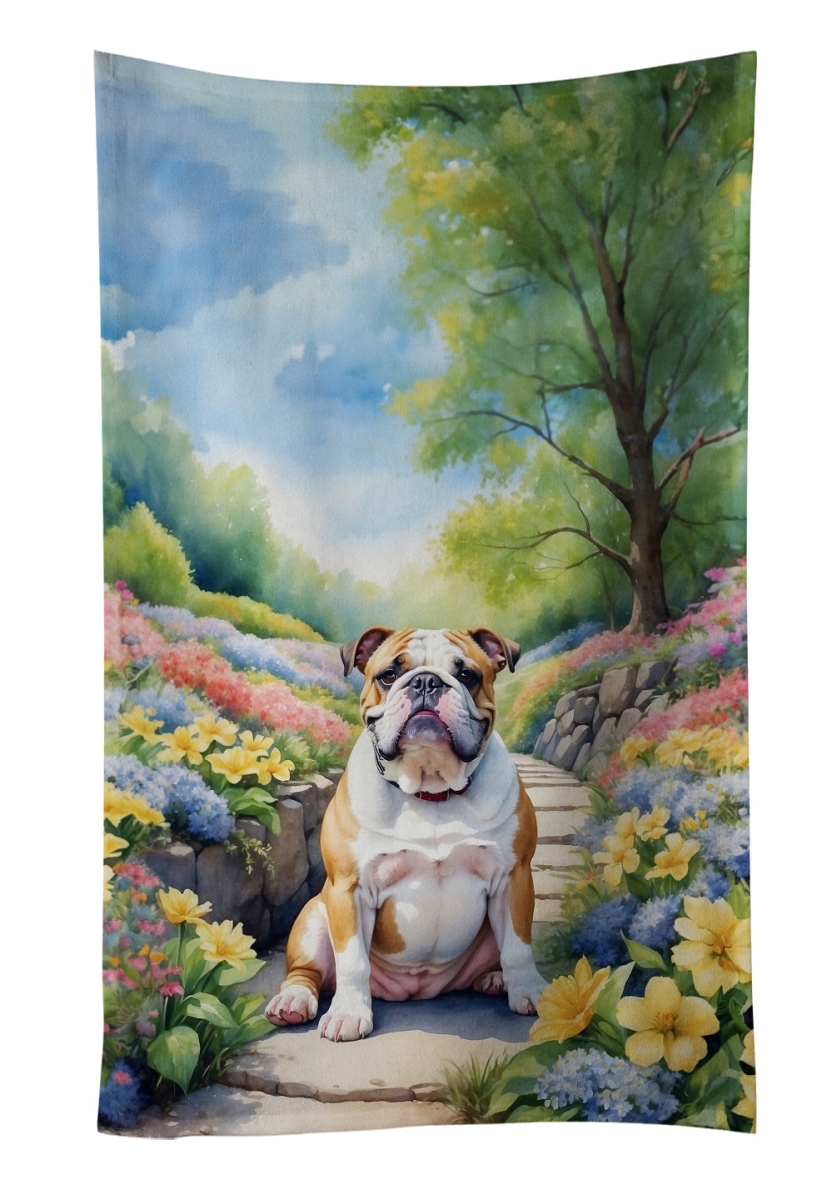 DAC6622KTWL 25 x 15 in. English Bulldog Spring Path Kitchen Towel