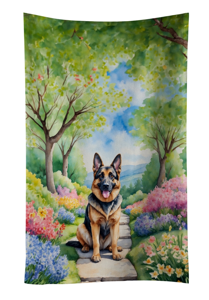 DAC6631KTWL 25 x 15 in. German Shepherd Spring Path Kitchen Towel