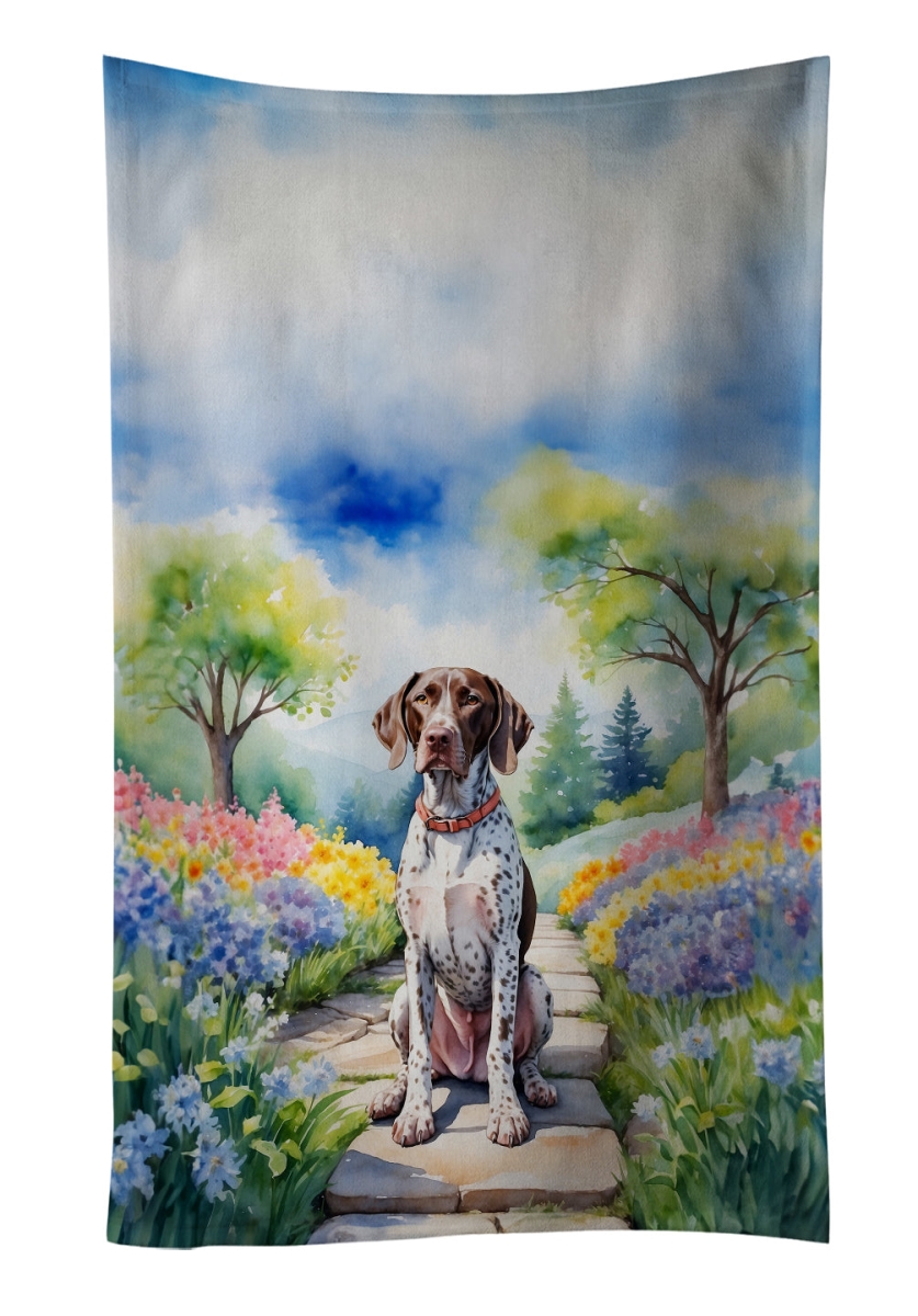 DAC6633KTWL 25 x 15 in. German Shorthaired Pointer Spring Path Kitchen Towel