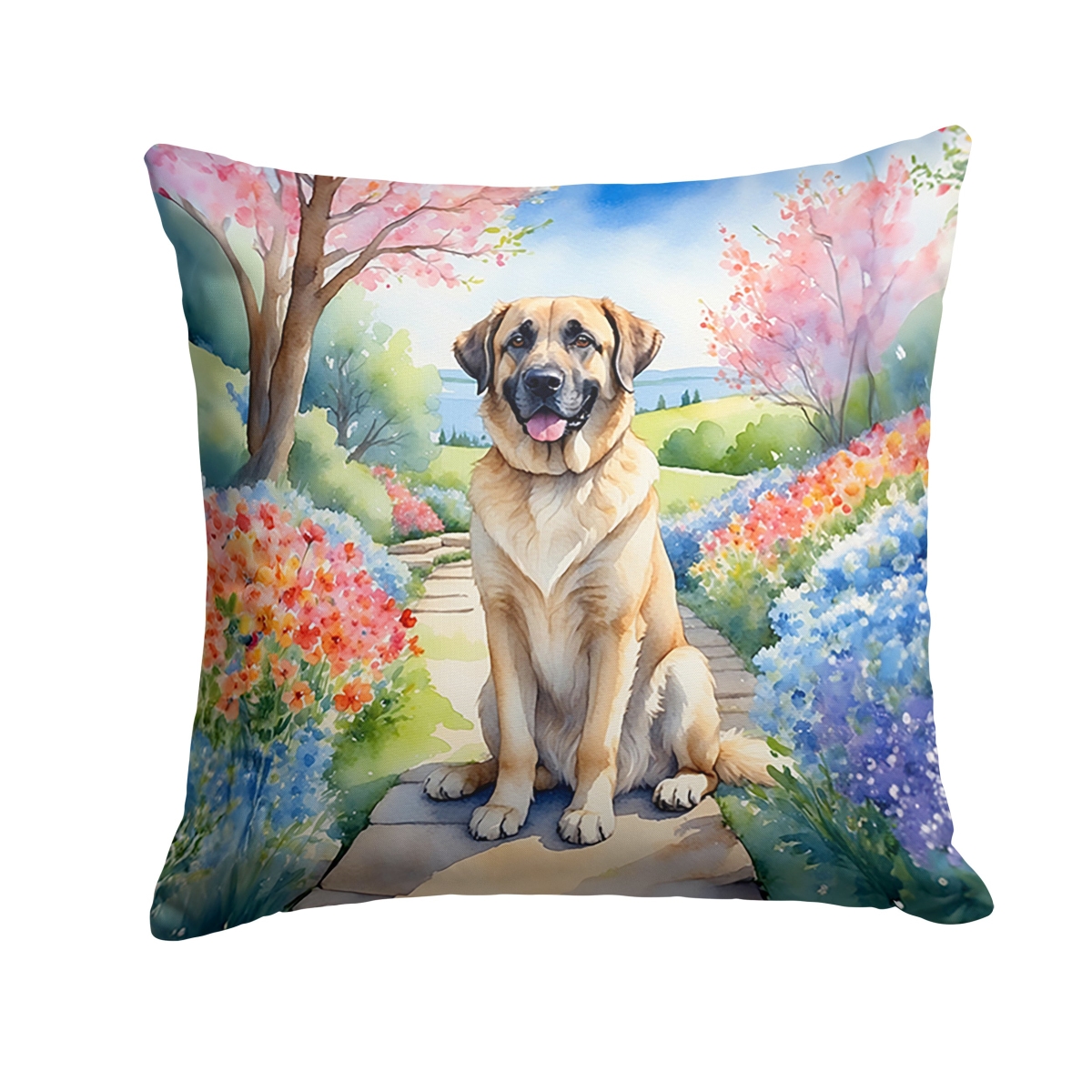 DAC6554PW1414 14 x 14 in. Anatolian Shepherd Spring Garden Throw Pillow