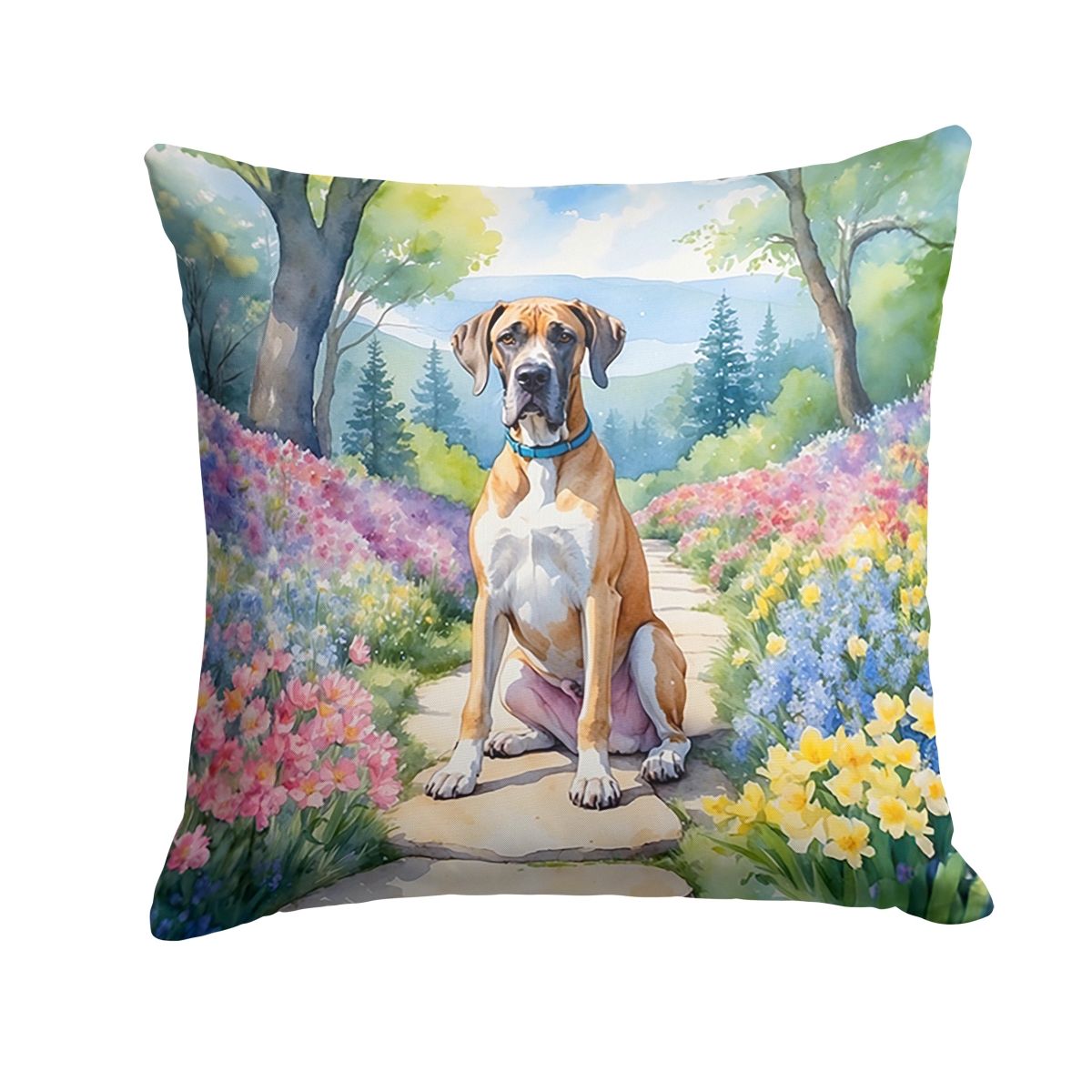 DAC6641PW1818 18 x 18 in. Great Dane Spring Path Throw Pillow