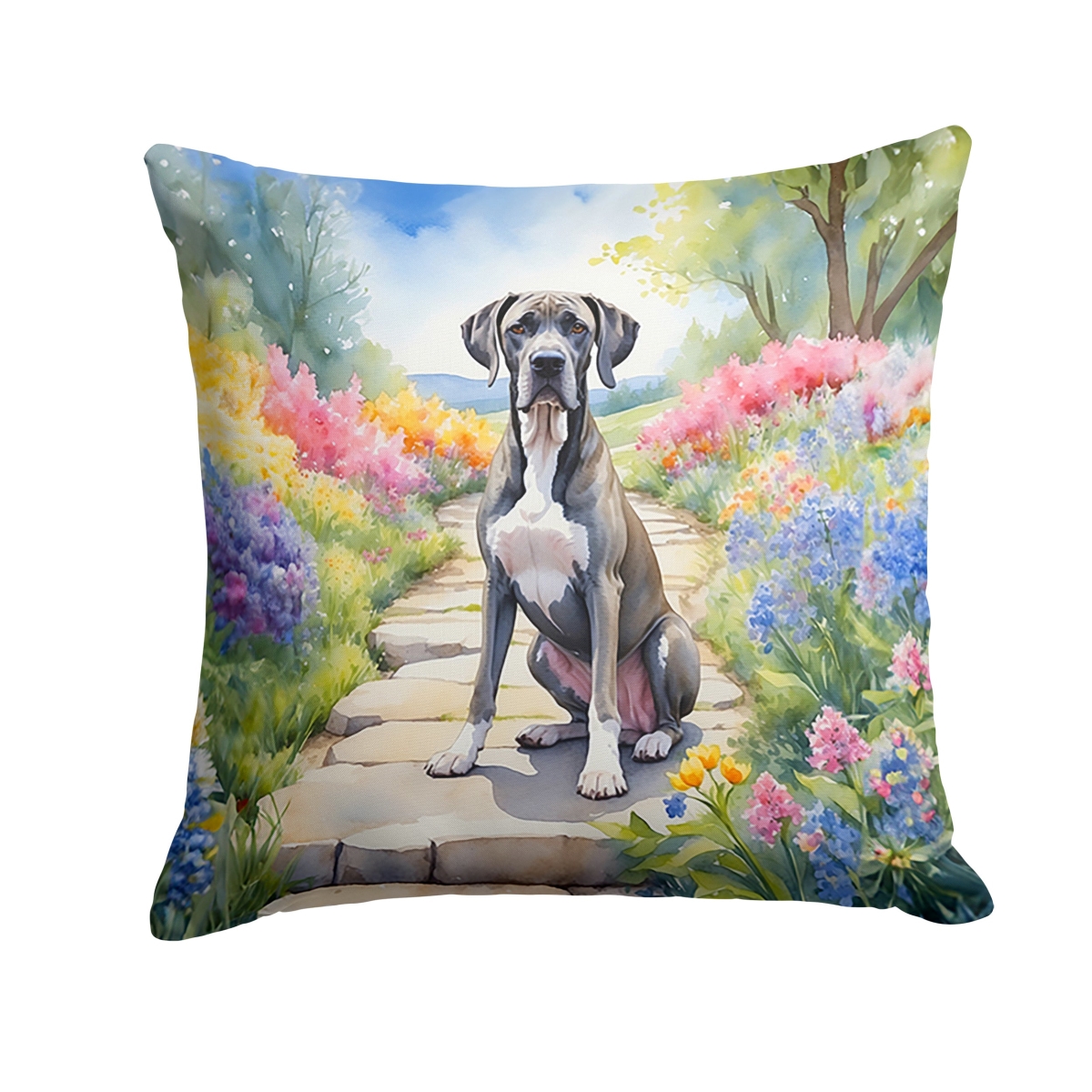 DAC6642PW1818 18 x 18 in. Great Dane Spring Path Throw Pillow