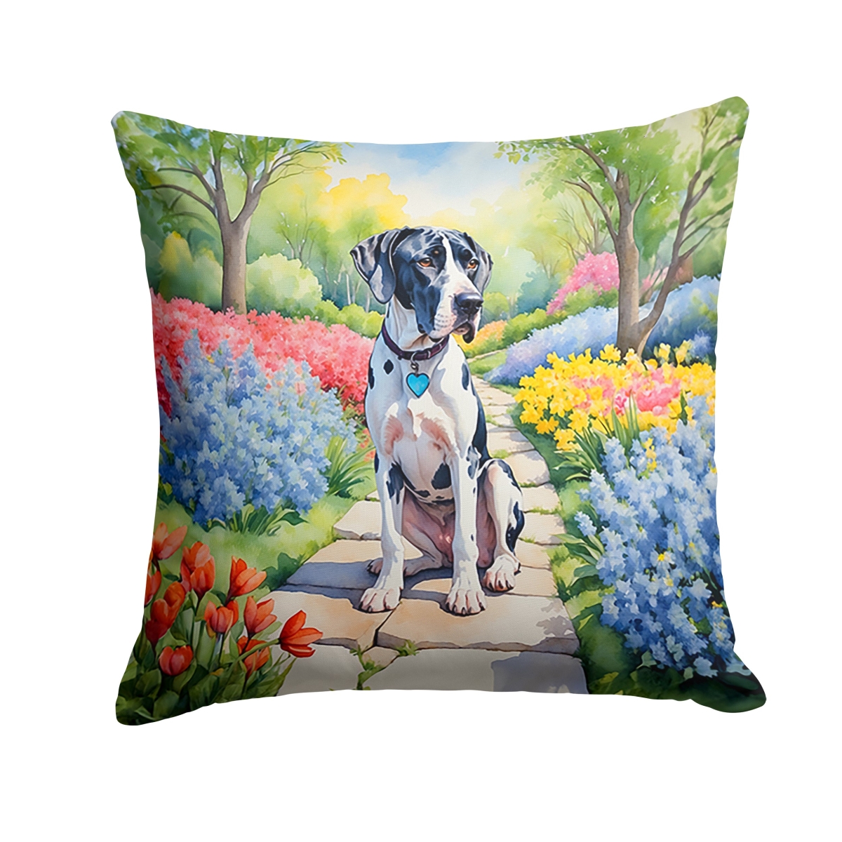 DAC6644PW1818 18 x 18 in. Great Dane Spring Path Throw Pillow
