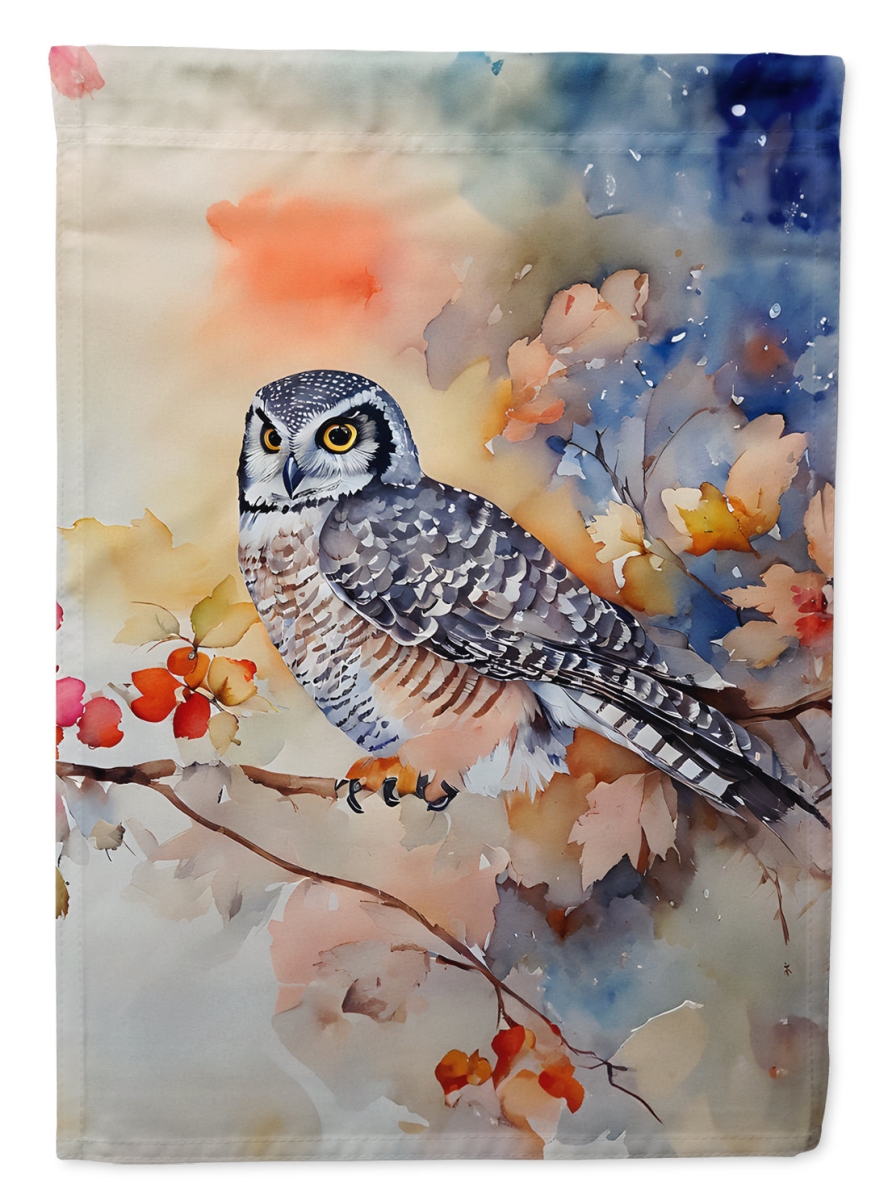 DAC3244CHF 40 x 28 in. Northern Hawk Owl House Flag