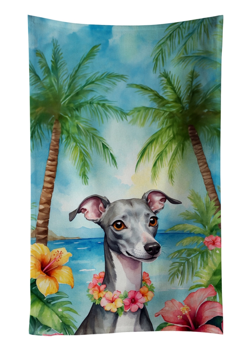 DAC6455KTWL 25 x 15 in. Italian Greyhound Luau Kitchen Towel