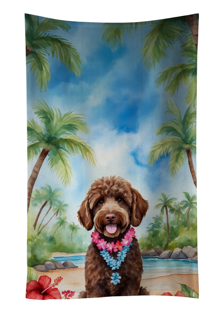 DAC6462KTWL 25 x 15 in. Labradoodle Luau Kitchen Towel