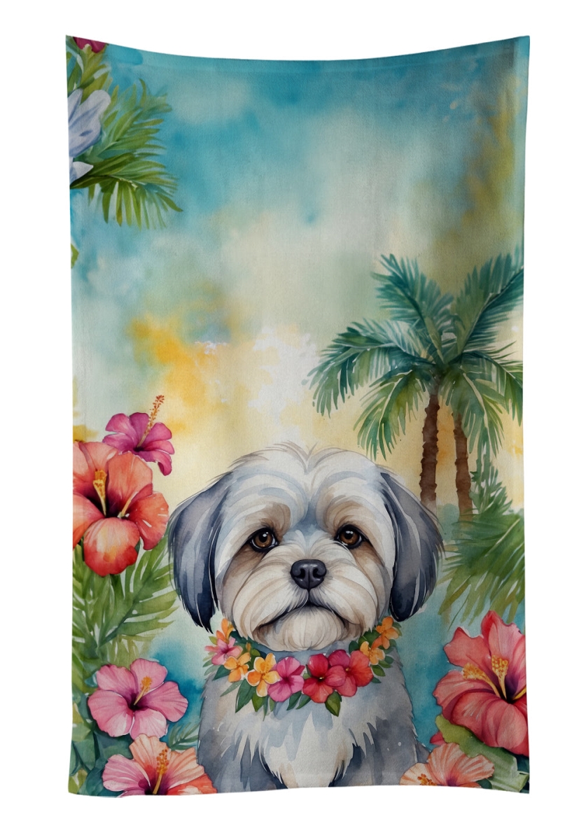 DAC6470KTWL 25 x 15 in. Lhasa Apso Luau Kitchen Towel