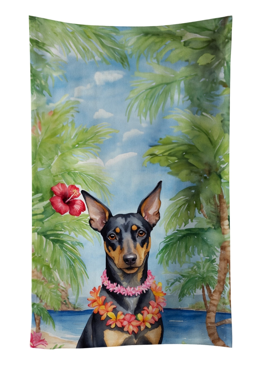 DAC6474KTWL 25 x 15 in. Manchester Terrier Luau Kitchen Towel
