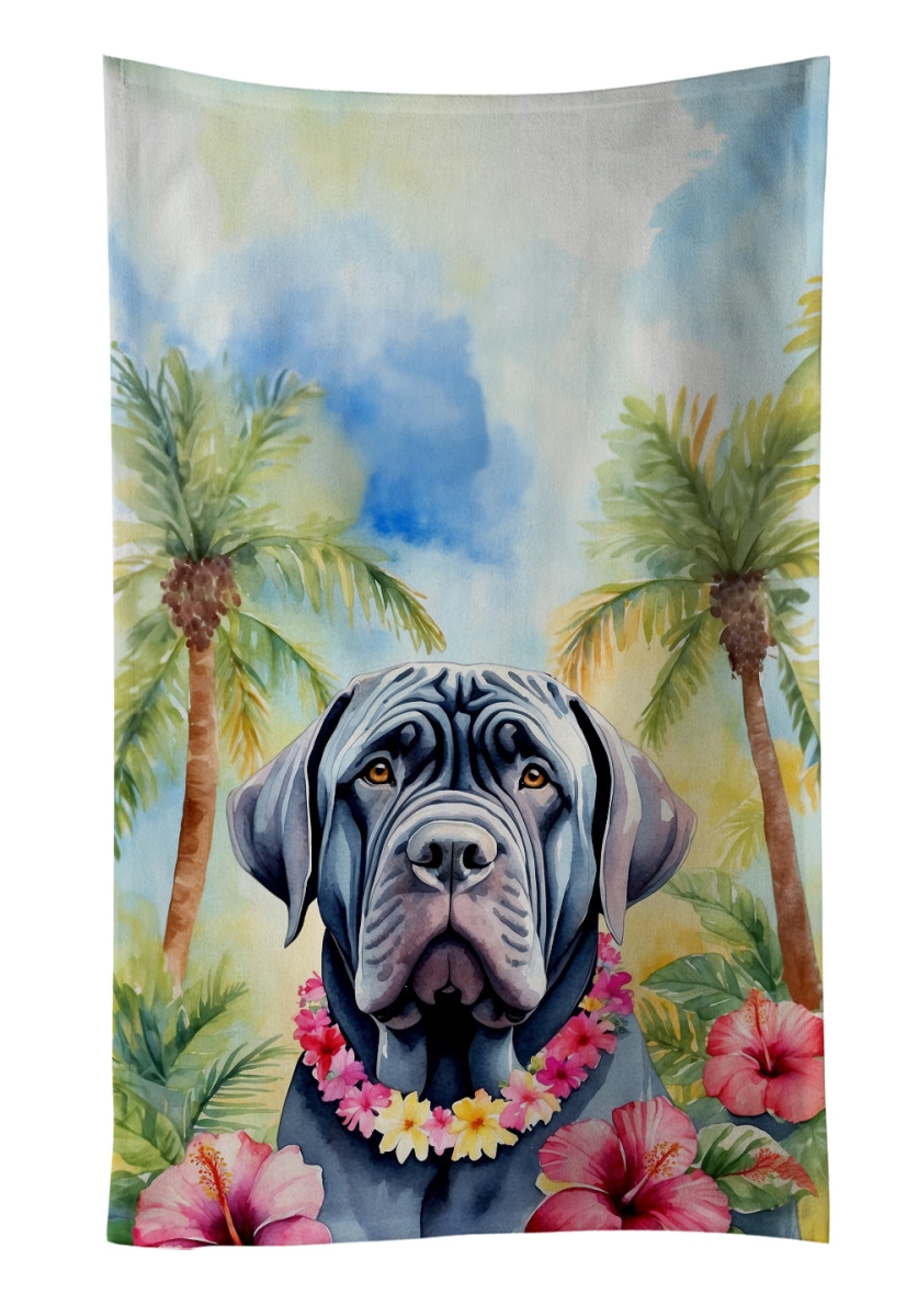 DAC6477KTWL 25 x 15 in. Neapolitan Mastiff Luau Kitchen Towel