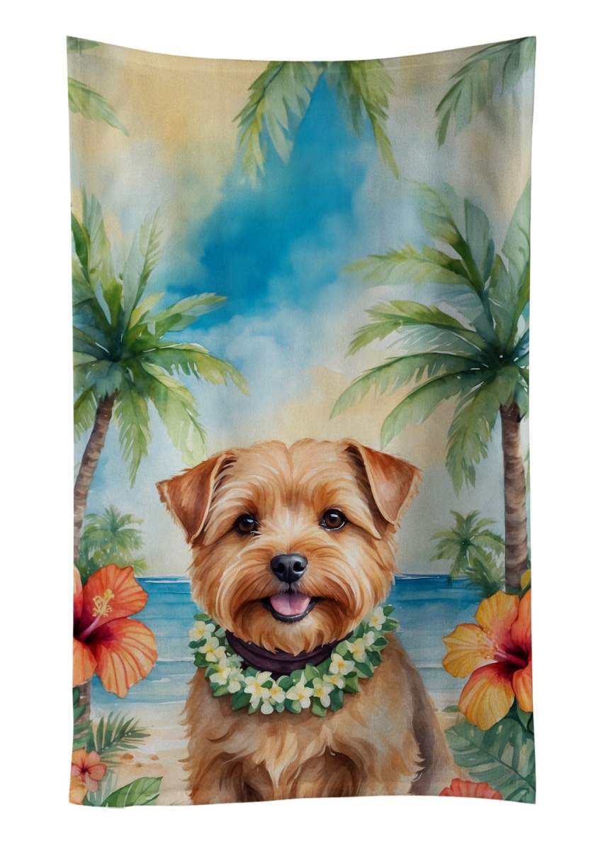 DAC6480KTWL 25 x 15 in. Norfolk Terrier Luau Kitchen Towel