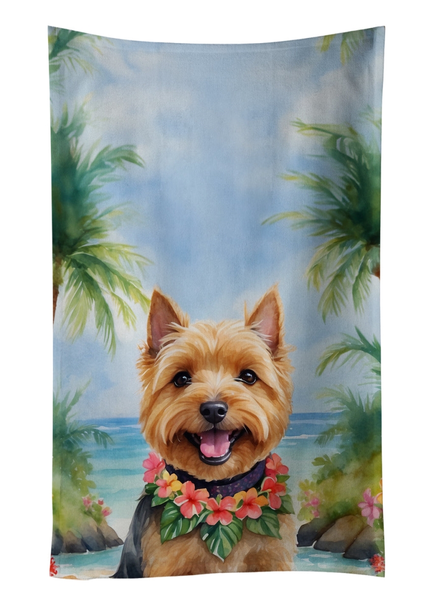 DAC6482KTWL 25 x 15 in. Norwich Terrier Luau Kitchen Towel