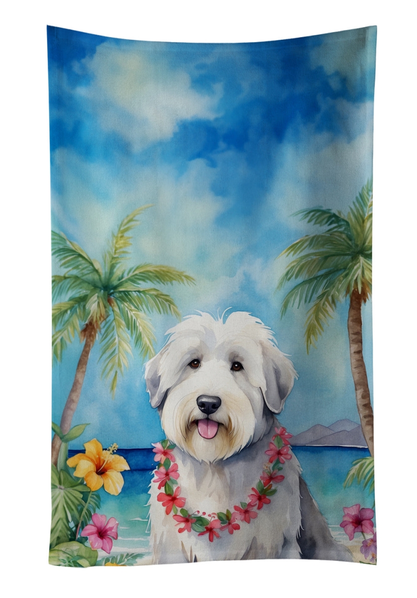 DAC6484KTWL 25 x 15 in. Old English Sheepdog Luau Kitchen Towel
