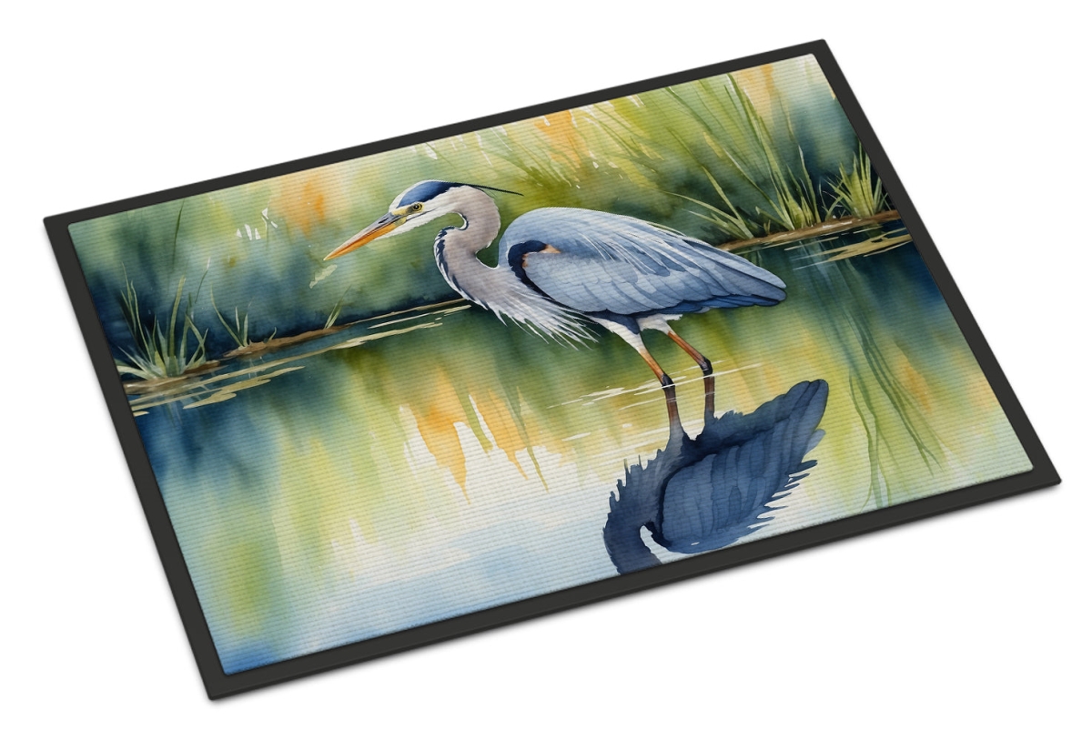 DAC7505JMAT 24 x 36 in. Blue Heron Stalking Prey Doormat