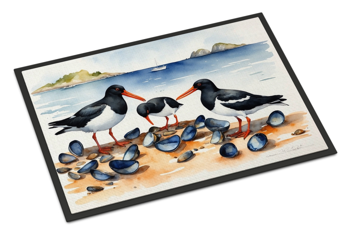 DAC7521JMAT 24 x 36 in. Oystercatchers Feeding Doormat