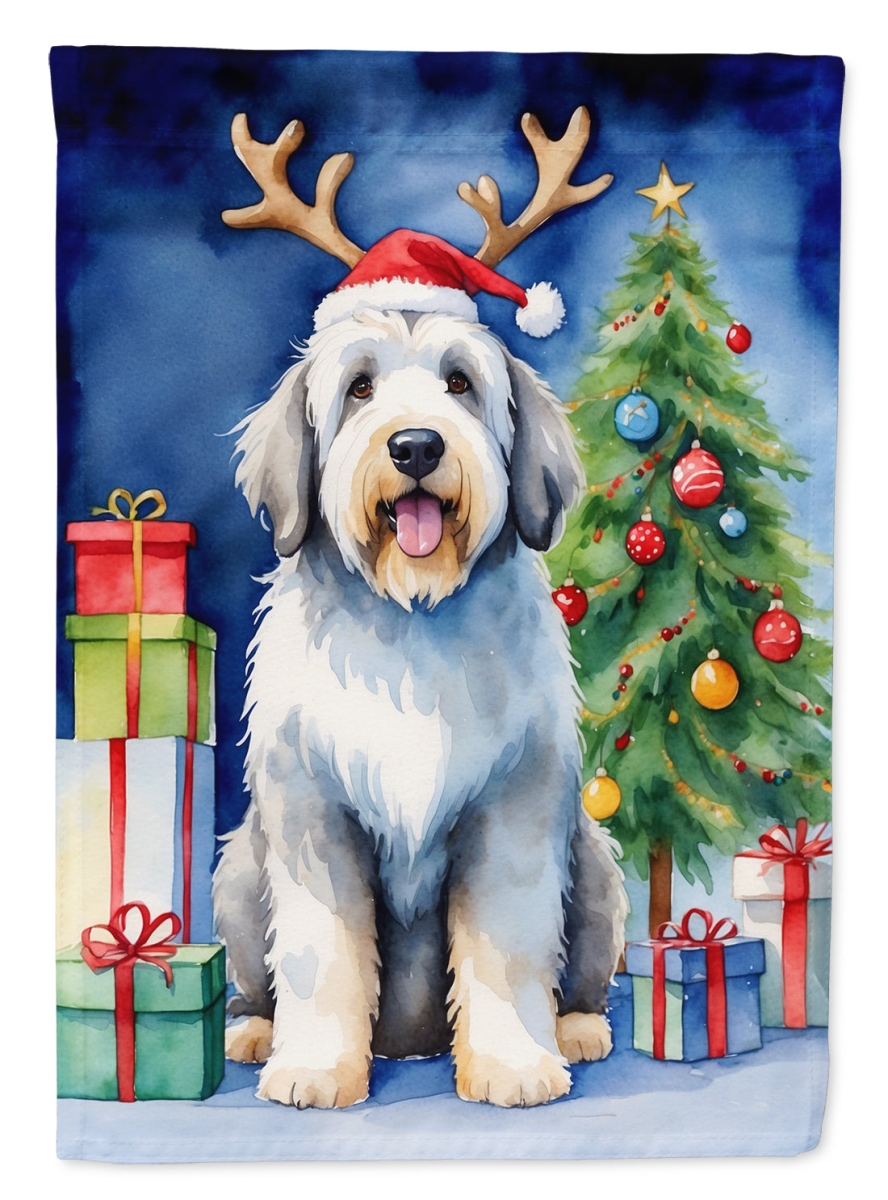 DAC7832CHF 40 x 28 in. Old English Sheepdog Christmas Reindeer House Flag