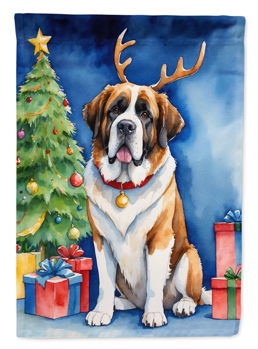 Saint Bernard Christmas House Flag - Multi-Color - 40 x 28 in. - Heavy Duty Polyester