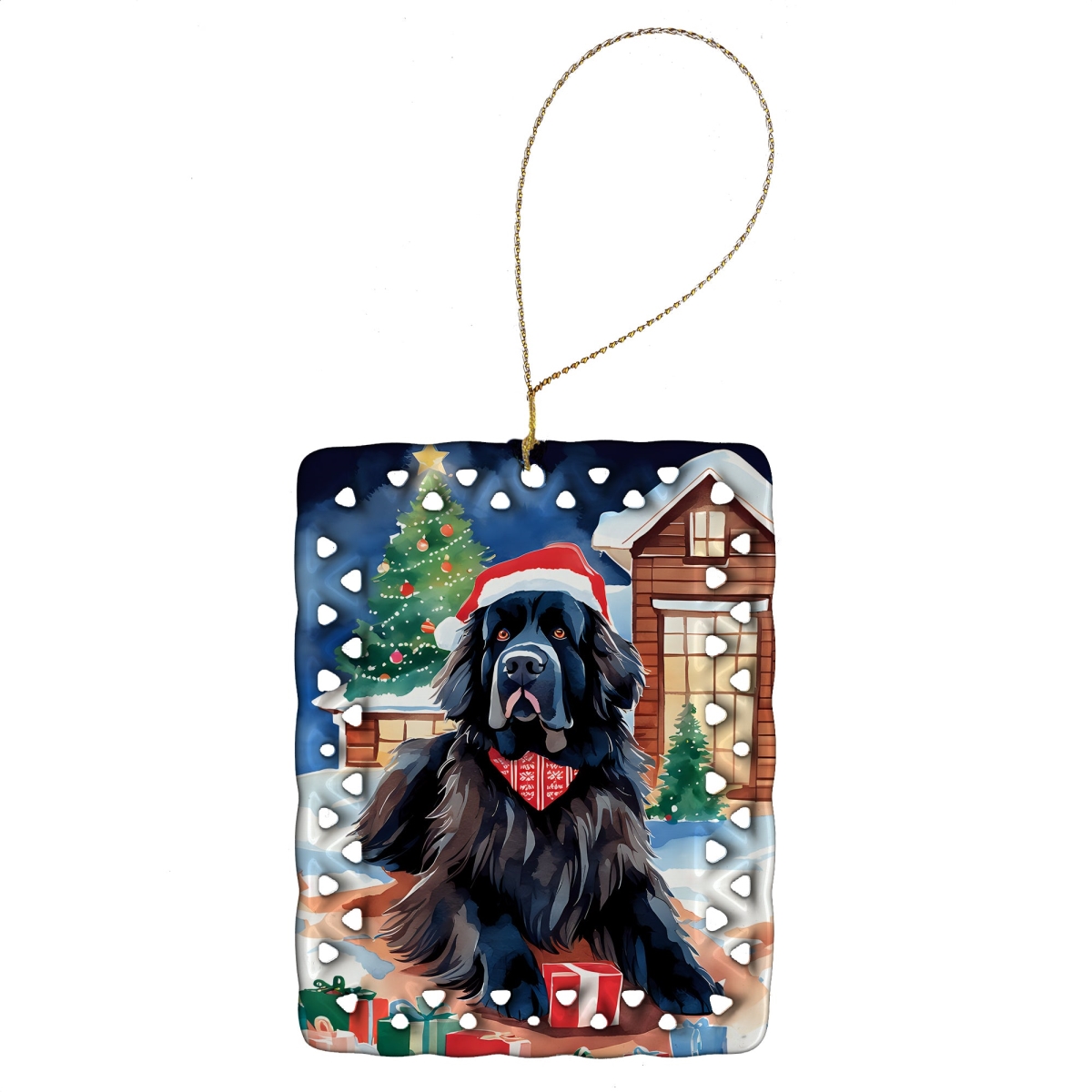 DAC3534CO2 3.4 x 2.6 in.  foundland Christmas Porcelain Ornament