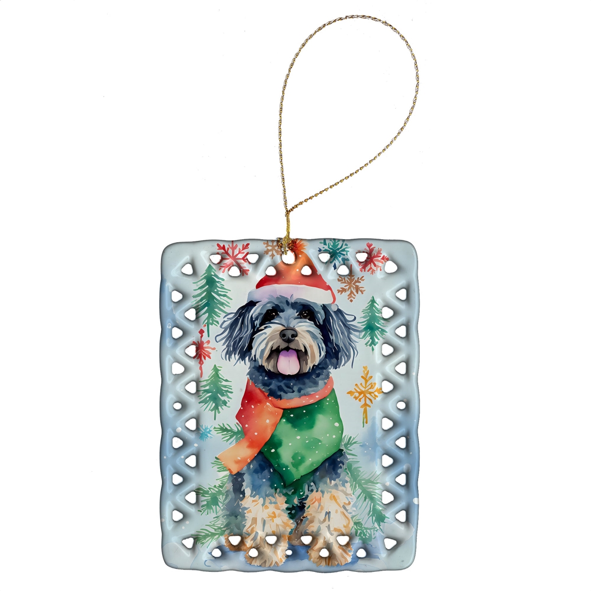DAC3599CO2 3.4 x 2.6 in. Puli Christmas Porcelain Ornament