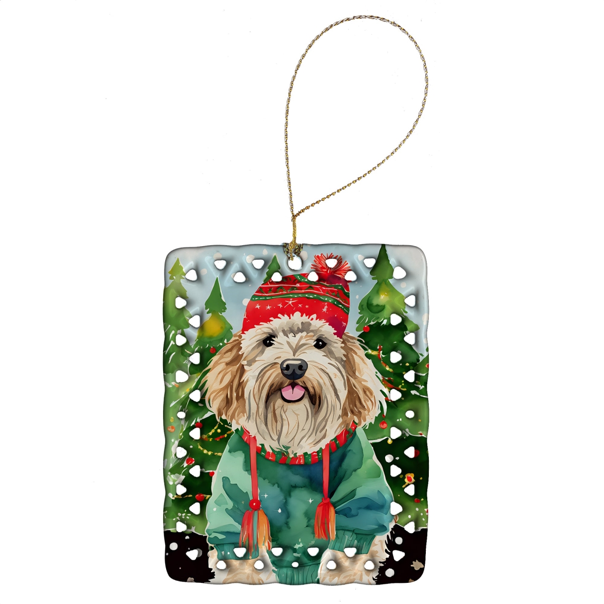 DAC3600CO2 3.4 x 2.6 in. Puli Christmas Porcelain Ornament