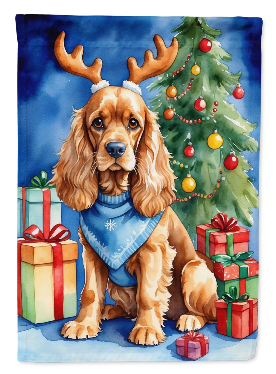 DAC7763CHF 40 x 28 in. Cocker Spaniel Christmas Reindeer House Flag