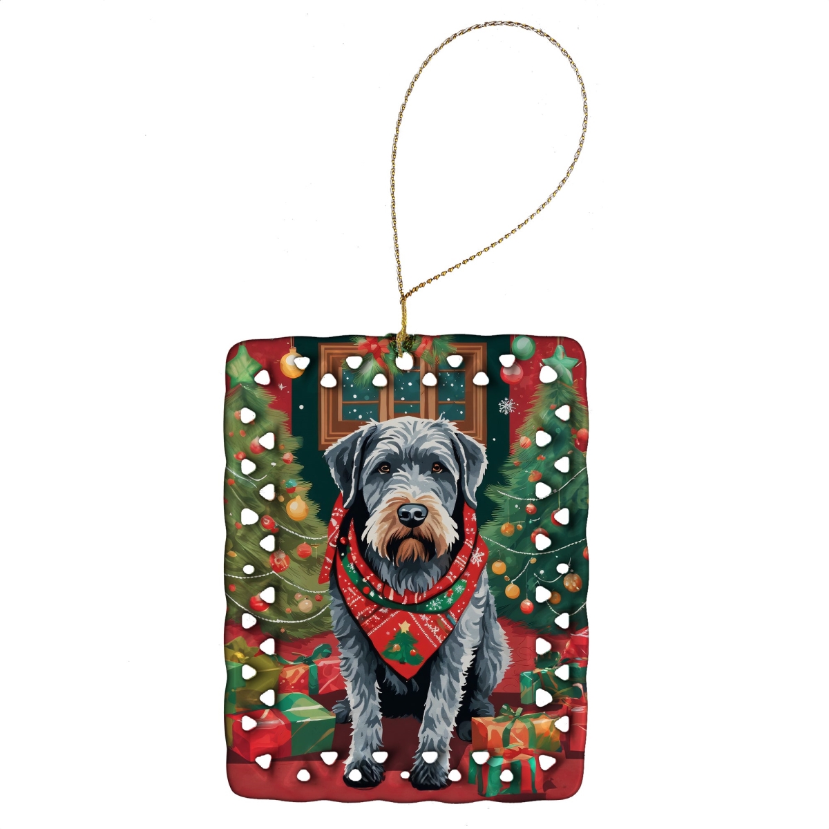 DAC3472CO2 3.4 x 2.6 in. German Wirehaired Pointer Christmas Porcelain Ornament