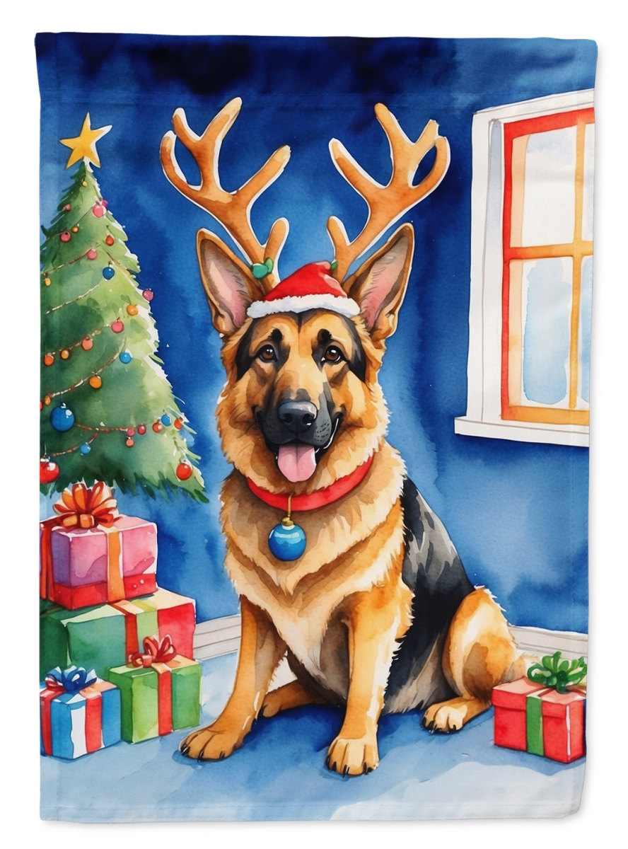 DAC7787CHF 40 x 28 in. German Shepherd Christmas Reindeer House Flag