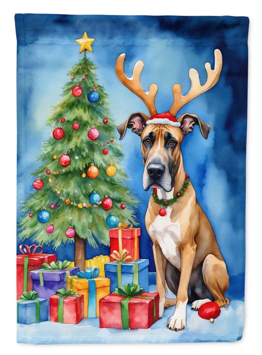 DAC7796CHF 40 x 28 in. Great Dane Christmas Reindeer House Flag