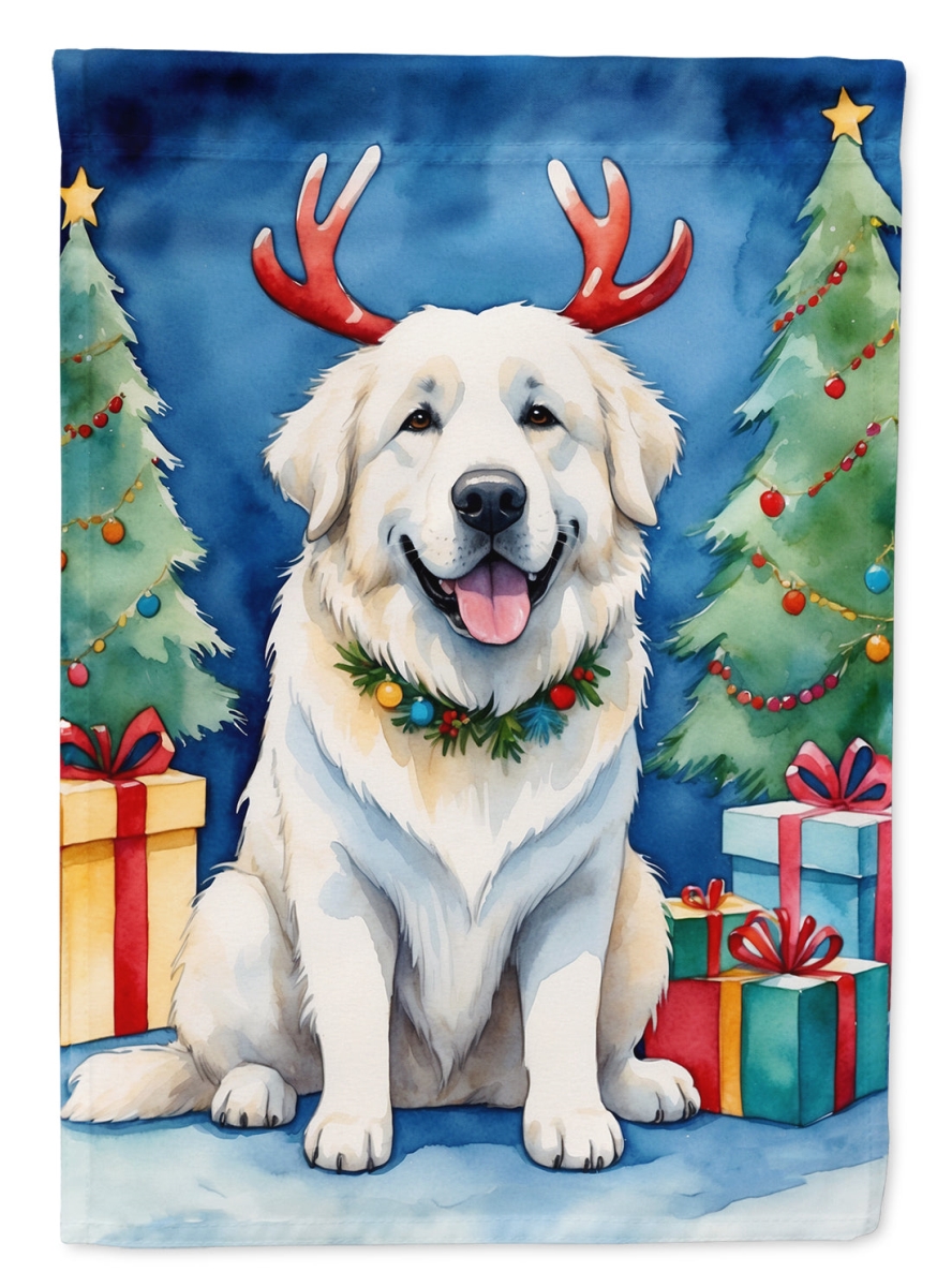 DAC7797CHF 40 x 28 in. Great Pyrenees Christmas Reindeer House Flag