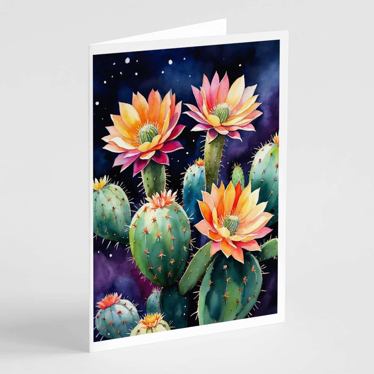 DAC8615GCA7P 5 x 7 in. Queen of the Night Cactus Greeting Cards, Pack of 8