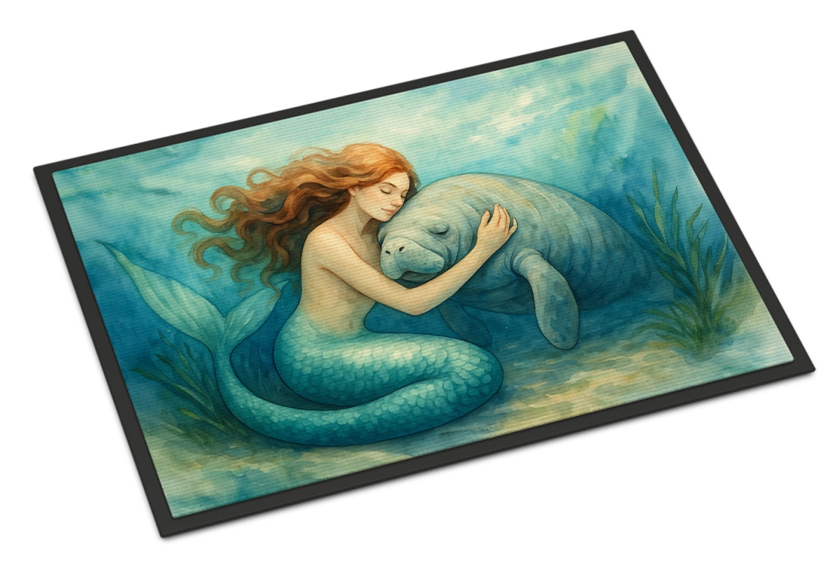 DAC8250MAT 18 x 27 in. Mermaid & Manatee Doormat