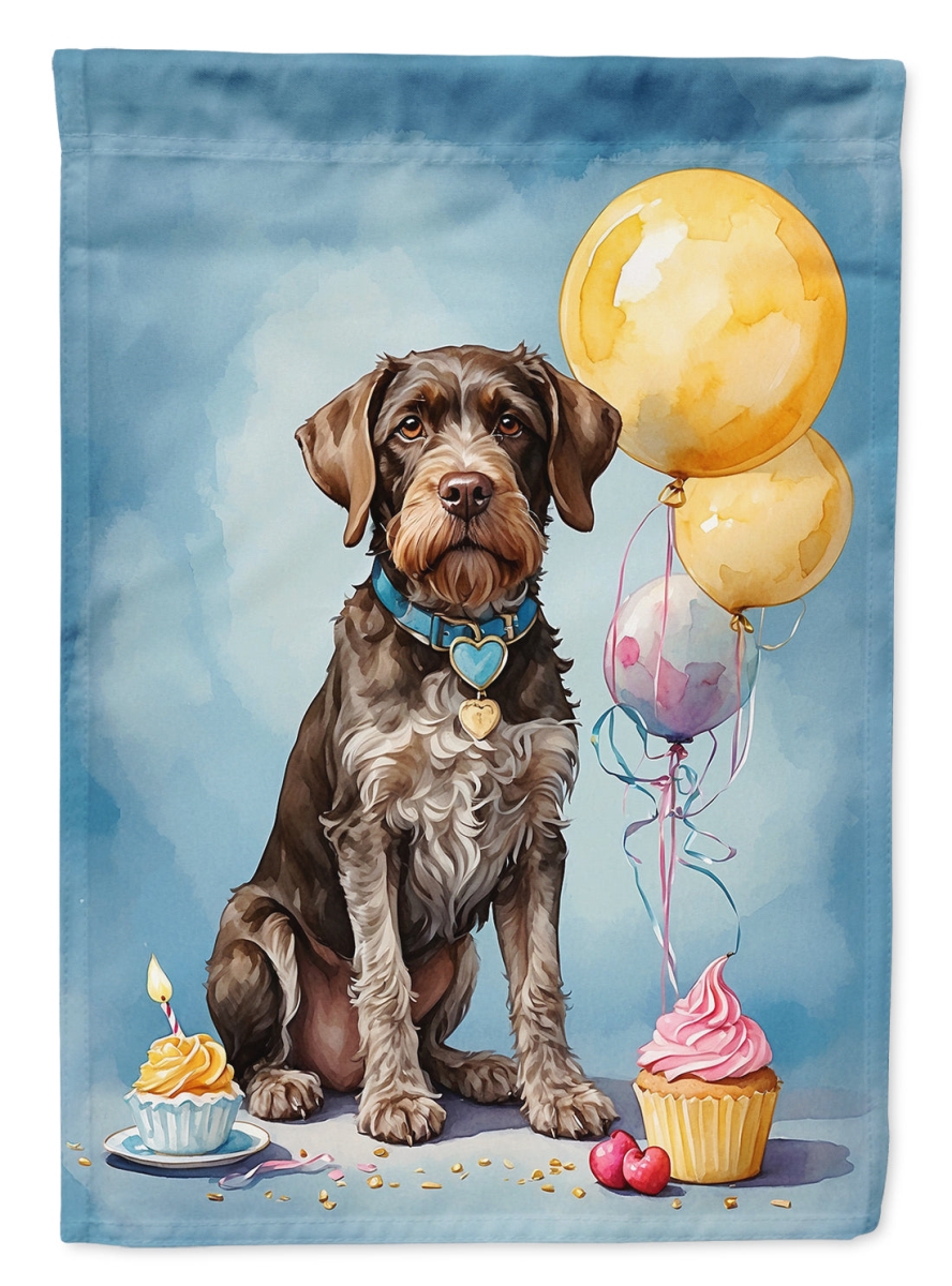 DAC7953GF 15.5 x 11.25 in. German Wirehaired Pointer Happy Birthday Garden Flag