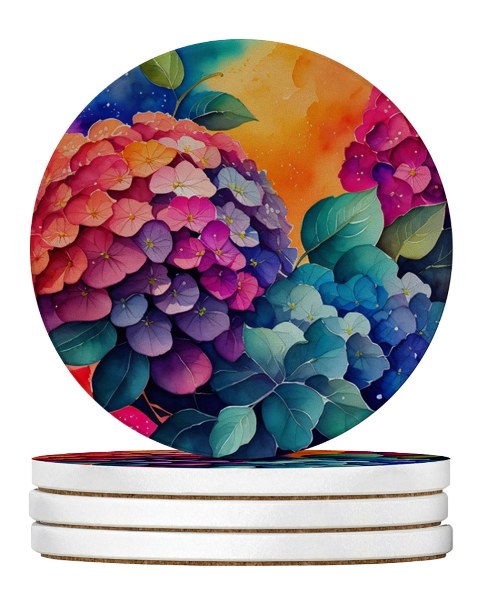 DAC1964RCS4 4 x 4 in. Colorful Hydrangeas Sandstone Coasters - Large - Pack of 4