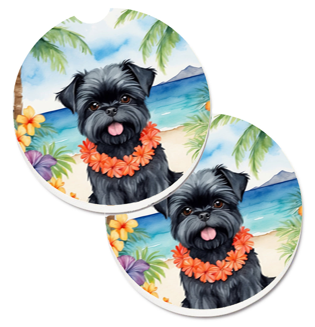 DAC6345CARC 2.5 x 2.5 in. Affenpinscher Luau Cup Holder Car Coasters - Set of 2