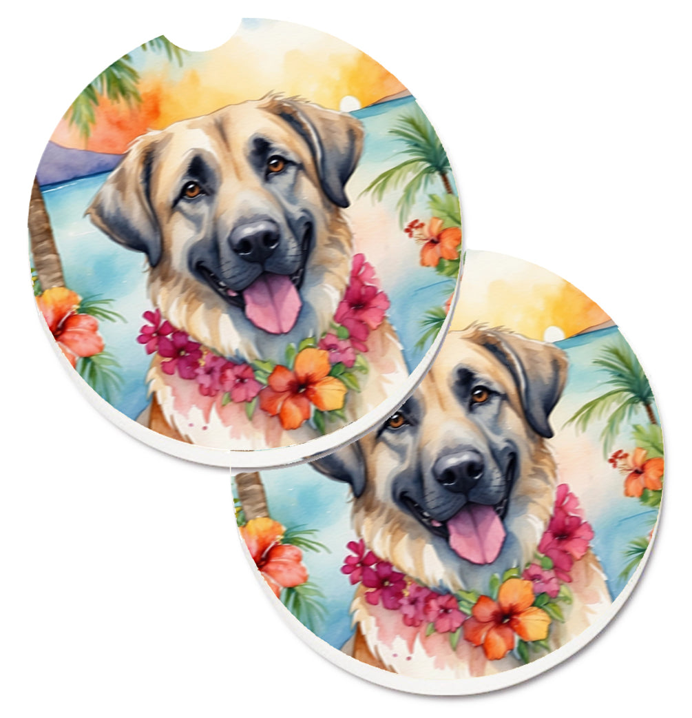 DAC6356CARC 2.5 x 2.5 in. Anatolian Shepherd Luau Cup Holder Car Coasters - Set of 2