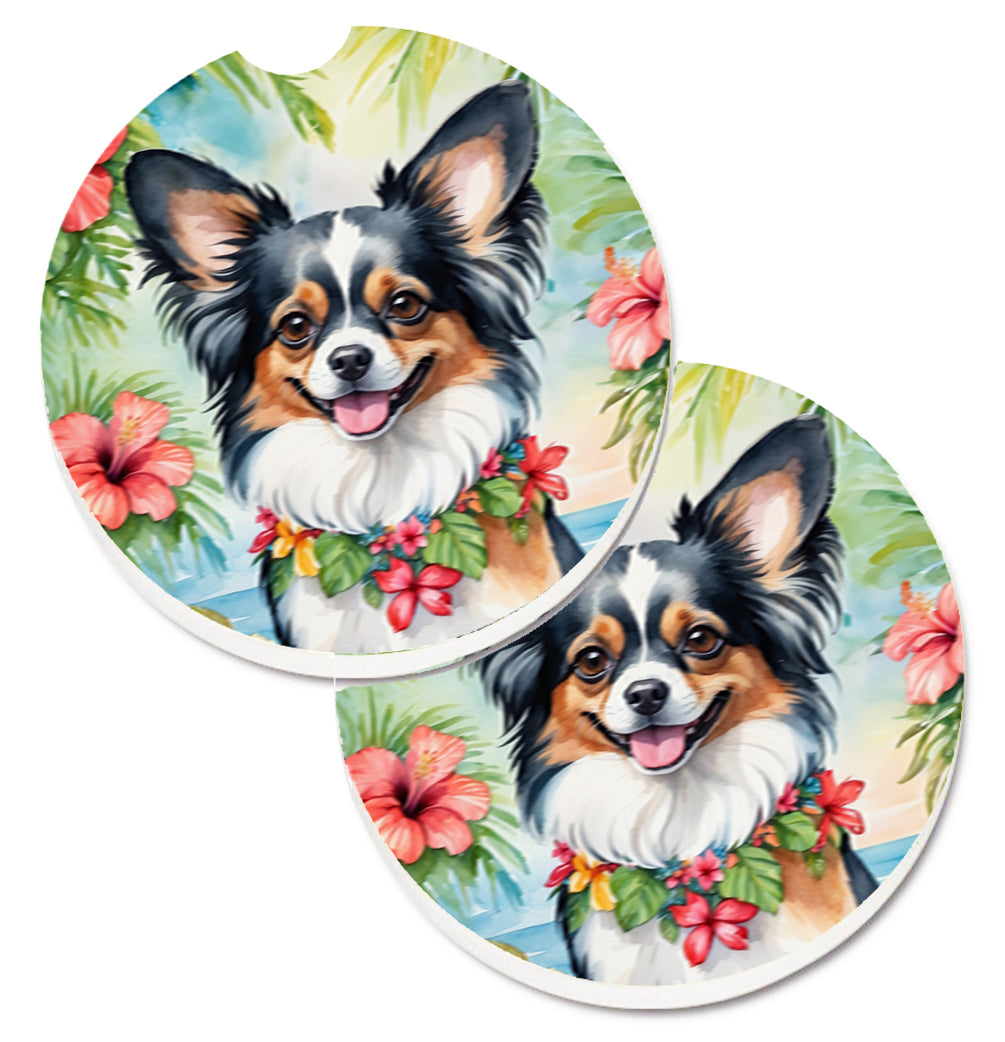 DAC6487CARC 2.5 x 2.5 in. Papillon Luau Cup Holder Car Coasters - Set of 2