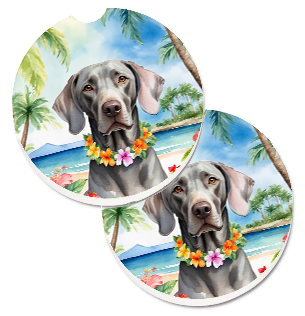 DAC6531CARC 2.5 x 2.5 in. Weimaraner Luau Cup Holder Car Coasters - Set of 2